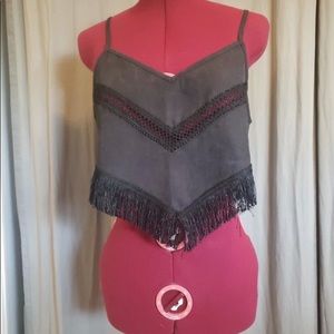cropped fringe camisole